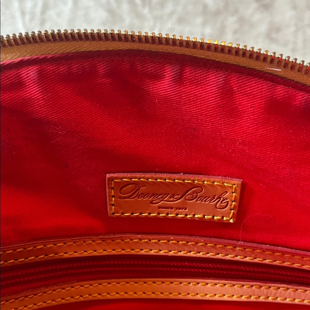 Dooney & Bourke Pink and White Chevron Satchel - Picture 3 of 5